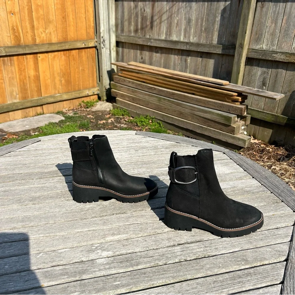 BLONDO‎ DAGGER Black Leather Waterproof Bootie Size 7.5